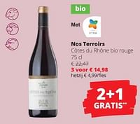 Nos terroirs côtes du rhône bio rouge-Rode wijnen