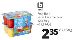 Petit-boni verse kaas met fruit