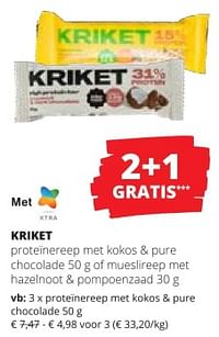 Proteïnereep met kokos + pure chocolade-Kriket