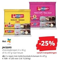 Repen met melkchocolade + banaan-Jacques