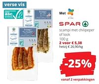 Scampi met chilipeper of look-Spar