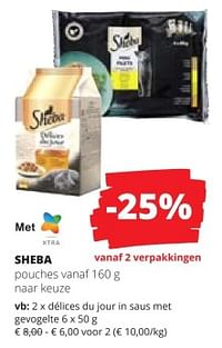 Sheba pouches délices du jour in saus met gevogelte-Sheba