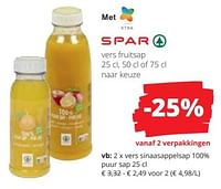 Vers sinaasappelsap 100% puur sap-Spar