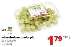 Witte druiven zonder pit