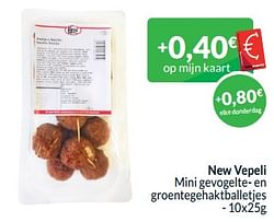 New vepeli mini gevogelte- en groentegehaktballetjes