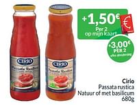 Cirio passata rustica natuur of met basilicum-CIRIO