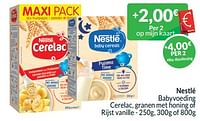 Promoties Nestlé babyvoeding cerelac, granen met honing of rijst vanille - Nestlé - Geldig van 01/09/2024 tot 30/09/2024 bij Intermarche