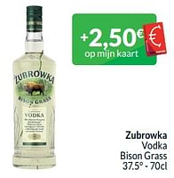 Promoties Zubrowka vodka bison grass - Zubrowka - Geldig van 01/09/2024 tot 30/09/2024 bij Intermarche