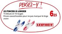 Promotions 25 pinces à linges - Leifheit - Valide de 02/09/2024 à 29/09/2024 chez Dema