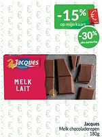 Promoties Jacques melk chocoladerepen - Jacques - Geldig van 01/09/2024 tot 30/09/2024 bij Intermarche