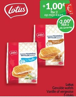 Lotus gevulde wafels vanille of vergeoise