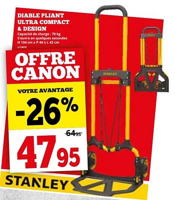 Promotions Diable pliant ultra compact + design - Stanley - Valide de 02/09/2024 à 29/09/2024 chez Dema