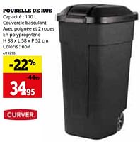 Promotions Poubelle de rue - Curver - Valide de 02/09/2024 à 29/09/2024 chez Dema