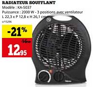 Promotions Radiateur soufflant ka-5037 tristar - Tristar - Valide de 02/09/2024 à 29/09/2024 chez Dema