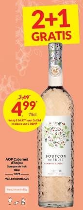 Aop cabernet d’anjou soupçon de fruit rosé-Rosé wijnen