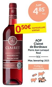 Aop clairet de bordeaux pierre jean larraqué rosé-Rosé wijnen