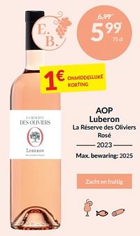 Aop luberon la réserve des oliviers rosé-Rosé wijnen