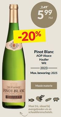 Pinot blanc aop alsace hauller wit-Witte wijnen