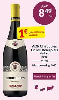 Aop chiroubles cru du beaujolais moillard rood-Rode wijnen