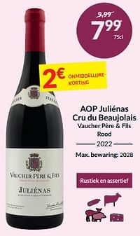 Aop juliénas cru du beaujolais vaucher père + fils rood-Rode wijnen