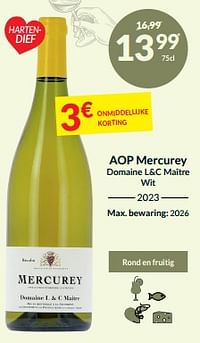 Aop mercurey domaine l+c maître wit-Witte wijnen