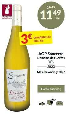 Aop sancerre domaine des griffes wit