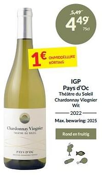 Igp pays d’oc théâtre du soleil chardonnay viognier wit-Witte wijnen