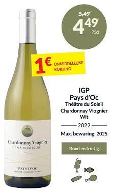 Igp pays d’oc théâtre du soleil chardonnay viognier wit