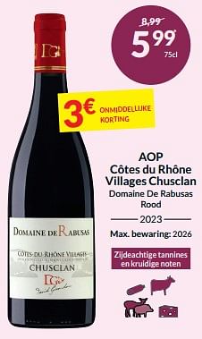 Aop côtes du rhône villages chusclan domaine de rabusas rood