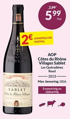 Aop côtes du rhône villages sablet les quéradières rood