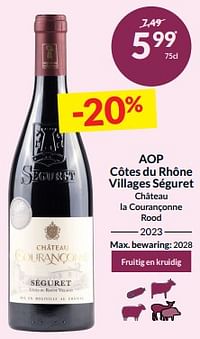 Aop côtes du rhône villages séguret château la courançonne rood-Rode wijnen