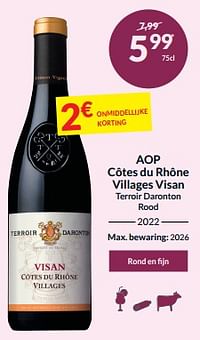 Aop côtes du rhône villages visan terroir daronton rood-Rode wijnen