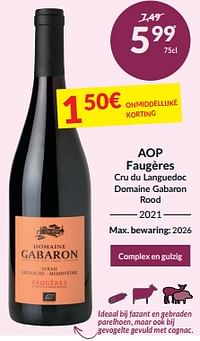 Aop faugères cru du languedoc domaine gabaron rood-Rode wijnen