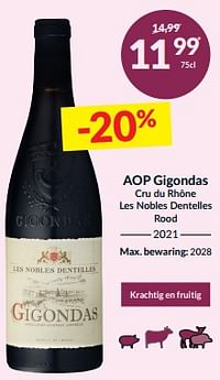 Aop gigondas cru du rhône les nobles dentelles rood-Rode wijnen