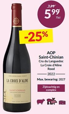 Aop saint-chinian cru du languedoc la croix d’aline rood