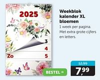 Weekblok kalender xl bloemen-Huismerk - Boekenvoordeel