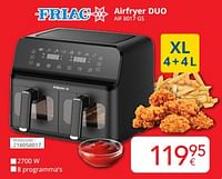 Promoties Friac airfryer duo aif 8017 gs - Friac - Geldig van 01/09/2024 tot 30/09/2024 bij Eldi