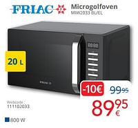 Promoties Friac microgolfoven miw2033 bl-el - Friac - Geldig van 01/09/2024 tot 30/09/2024 bij Eldi