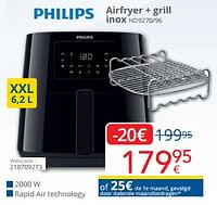 Philips airfryer + grill inox hd9270-96-Philips