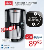 Promoties Melitta koffiezet + thermos look iv thermtimer - Melitta - Geldig van 01/09/2024 tot 30/09/2024 bij Eldi