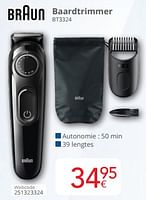 Promoties Braun baardtrimmer bt3324 - Braun - Geldig van 01/09/2024 tot 30/09/2024 bij Eldi