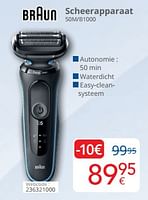 Promoties Braun scheerapparaat 50m-b1000 - Braun - Geldig van 01/09/2024 tot 30/09/2024 bij Eldi