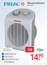 Friac blaasradiator vk1017-Friac