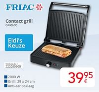 Promoties Friac contact grill gr-0600 - Friac - Geldig van 01/09/2024 tot 30/09/2024 bij Eldi