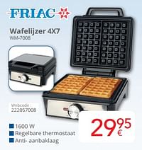 Friac wafelijzer 4x7 wm-7008-Friac