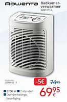 Promoties Rowenta badkamerverwarmer so6511f2 - Rowenta - Geldig van 01/09/2024 tot 30/09/2024 bij Eldi