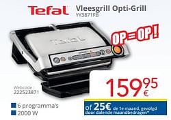 Tefal vleesgrill opti-grill yy3871fb