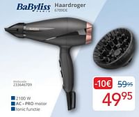 Promoties Babyliss haardroger 6709de - Babyliss - Geldig van 01/09/2024 tot 30/09/2024 bij Eldi