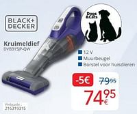 Promoties Black + decker kruimeldief dvb315jp-qw - Black & Decker - Geldig van 01/09/2024 tot 30/09/2024 bij Eldi