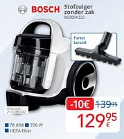 Promoties Bosch stofzuiger zonder zak bgs05a322 - Bosch - Geldig van 01/09/2024 tot 30/09/2024 bij Eldi